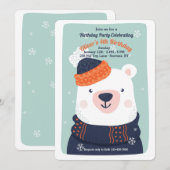 Invitation d'ours d'hiver (Devant / Derrière)