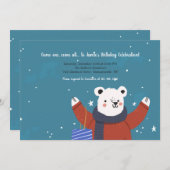 Invitation d'ours d'hiver (Devant / Derrière)