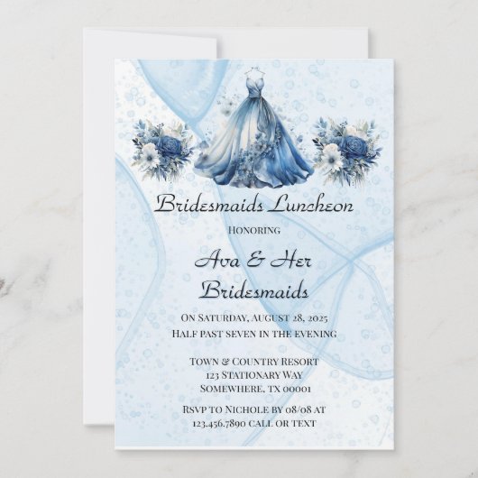 Invitation Douteux Alcool Encre Robe Bridesservantes Déjeuner (Devant)