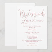 Invitation Douteux Rose rose Élégant Bridesmaiers Déjeuner (Devant / Derrière)