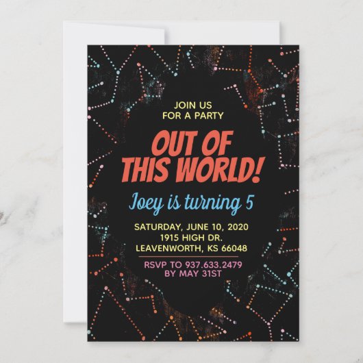 Invitation d'outre-espace hors de ce monde (Devant)