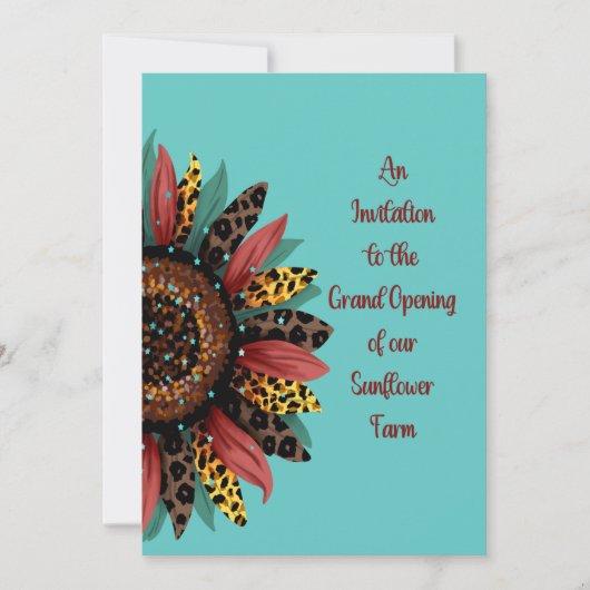 Invitation d'ouverture de la ferme de tournesol (Devant)