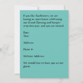 Invitation d'ouverture de la ferme de tournesol (Dos)