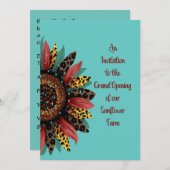 Invitation d'ouverture de la ferme de tournesol (Devant / Derrière)
