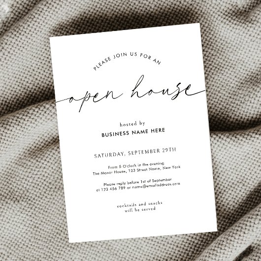Invitation d'ouverture de maison de commerce minim