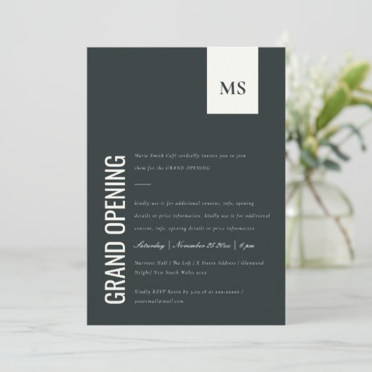 Invitation d'ouverture de Monogramme d'entreprise  (Debout devant)