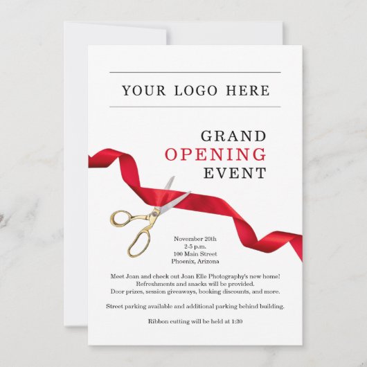 Invitation d'ouverture d'entreprise - Ajouter un l (Devant)