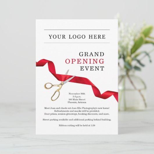 Invitation d'ouverture d'entreprise - Ajouter un l (Debout devant)