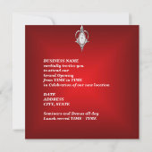 Invitation d'ouverture d'entreprise rouge Silver D (Dos)