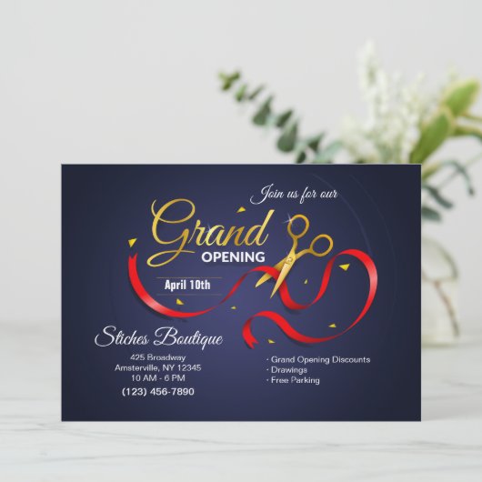 Invitation d'ouverture des ciseaux d'or (Debout devant)