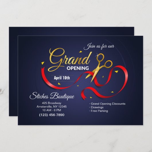 Invitation d'ouverture des ciseaux d'or (Devant / Derrière)