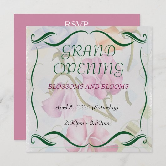 INVITATION D'OUVERTURE DU GRAND FLEUVE DE COULEUR (Devant / Derrière)