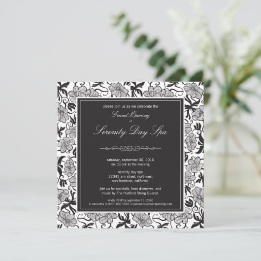 Invitation d'ouverture florale (en noir) (Debout devant)