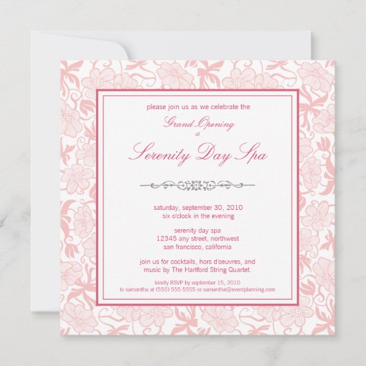 Invitation d'ouverture florale (rose) (Devant)