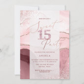 Invitation Doux 15 Parties scintillant de diamant rose Aquare (Devant)