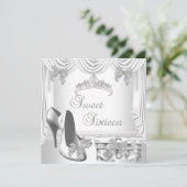 Invitation Doux 16 16e Anniversaire Argent Blanc (Debout devant)