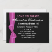 Invitation Doux 16 Anniversaire Faux Fuchsia Bow rose (Dos)