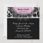 Invitation Doux 16 Anniversaire Fête Cute Leopard Pink Wild (Dos)
