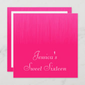 Invitation Doux 16 Anniversaire Fête Statique Rose Chaud (Devant / Derrière)