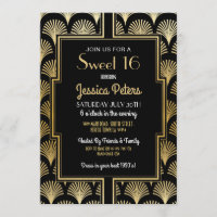 Doux 16 Anniversaire Gatsby Art Déco Gold 16e