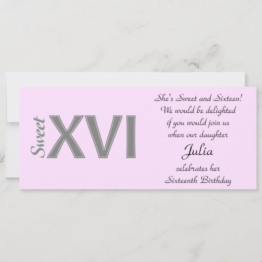 Invitation Doux 16 Anniversaire spécial XVI (Devant)