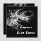 Invitation Doux 16 Anniversaires Noir et Blanc (Devant / Derrière)