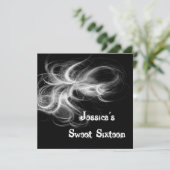 Invitation Doux 16 Anniversaires Noir et Blanc (Debout devant)