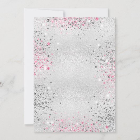 Invitation Doux 16 ans argent rose parties scintillant poussi (Dos)