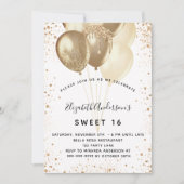 Invitation Doux 16 ballons de parties scintillant en or blanc (Devant)
