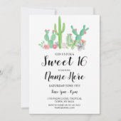 Invitation Doux 16 Cactus Cactus Aquarelles (Devant)