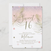 Invitation Doux 16 Faux Parties scintillant Points Or Plumes  (Devant)