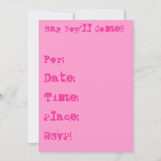 Invitation Doux 16 fêtes !Invitations (Dos)