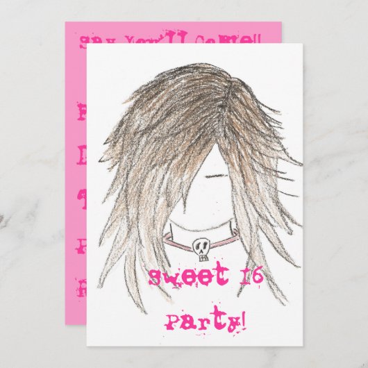 Invitation Doux 16 fêtes !Invitations (Devant / Derrière)