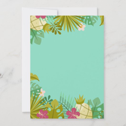 Invitation Doux 16 Flamant rose d'anniversaire Luau Palm Tree (Dos)