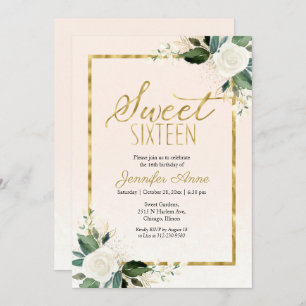 Invitation Doux 16 Floral Delicate Blanc Blush Floral