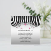 Invitation Doux 16 Joyaux Zébrés noirs en argent FAUX roses (Debout devant)
