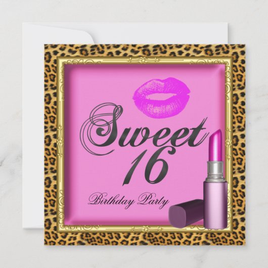 Invitation Doux 16 lèvres rose Leopard Or (Devant)