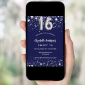 Invitation doux 16 marine bleu argent étoiles luxe