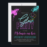Invitation Doux 16 Neon Lumineuse Dans Les Taches De Peinture<br><div class="desc">Des invitations amusantes pour des fêtes éclatantes à n'importe quel âge avec des ballons</div>