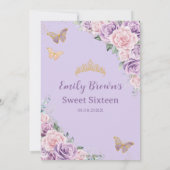 Invitation Doux 16 Papillons floraux violets Lilac rose (Dos)
