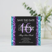 Invitation Doux 16 Parties Sauvegardez La Date Éclatez Violet (Debout devant)