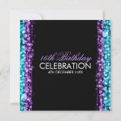 Invitation Doux 16 Parties Sauvegardez La Date Éclatez Violet (Dos)