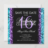 Invitation Doux 16 Parties Sauvegardez La Date Éclatez Violet (Devant)