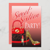 Invitation Doux 16 Parties scintillant de la part Stiletto Pu (Devant / Derrière)