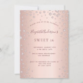 Invitation Doux 16 rose en or sprinkle (Devant)