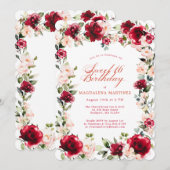 Invitation Doux 16 rose rose rose rose poitrine rose florale (Devant / Derrière)