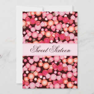 Invitation Doux 16 Seize bonbons en rose