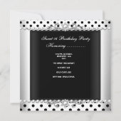 Invitation Doux 16 Seize Noir Spot Argent Blanc (Dos)
