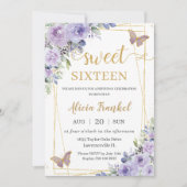 Invitation Doux 16 Seize Papillons Floraux Lilac Violet (Devant)
