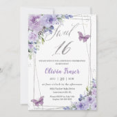 Invitation Doux 16 Seize Papillons Floraux Lilac Violet (Devant)